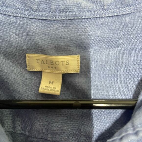 Talbots blue chambray denim‎ button front shirt top, size medium - Picture 7 of 13
